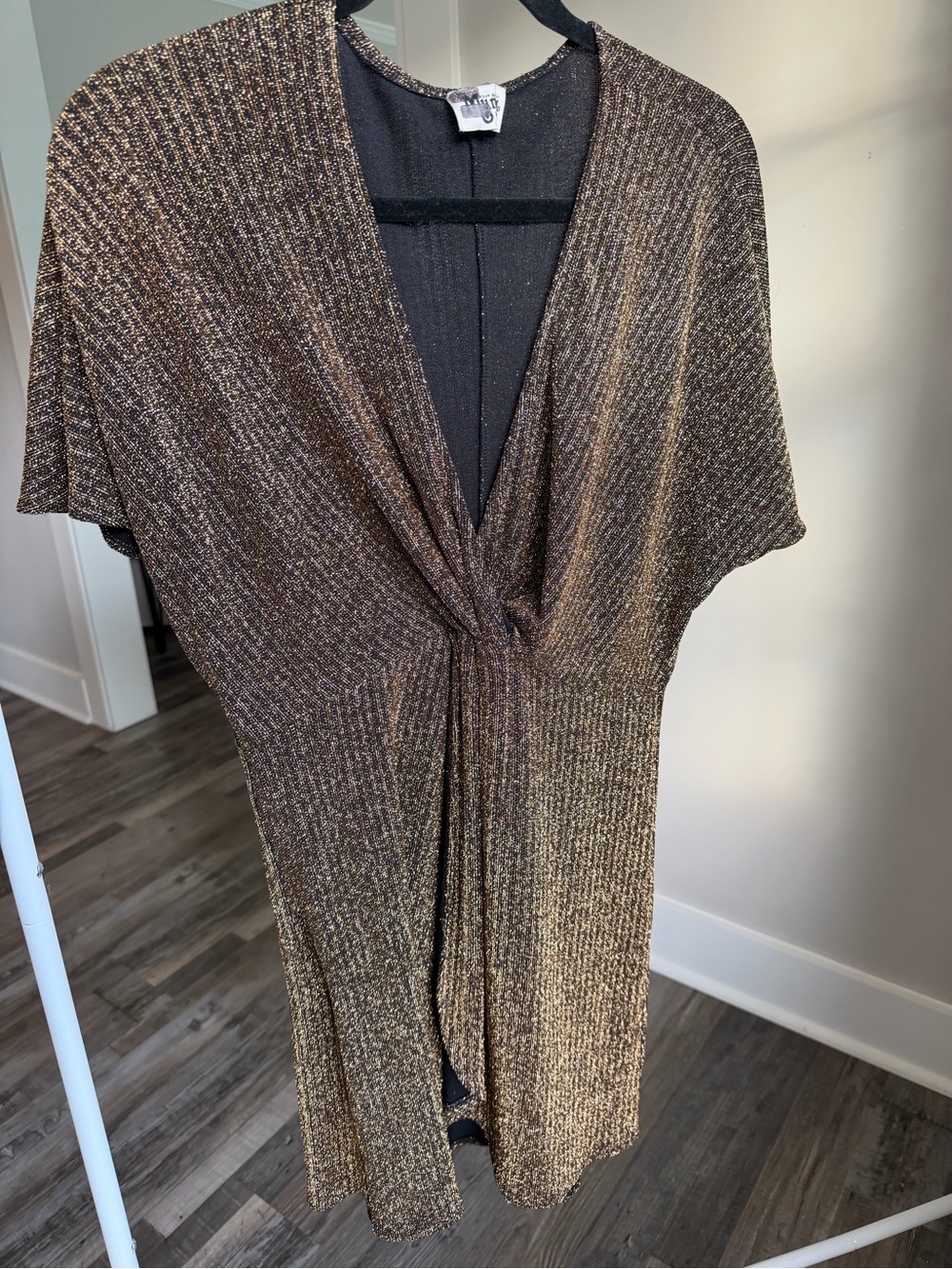 Show Me Your MuMu Metallic Bronze Twist-Front Tunic